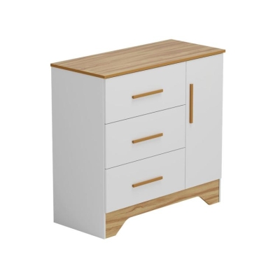 PEROBA COMODA POPY RETRO 1 PT PLUS BRANCO BRILHO/AMENDOA